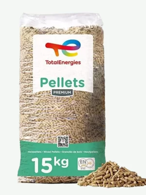 TotalEnergies premium houtpellets zak van 15 kg ENplus A1 gecertificeerd